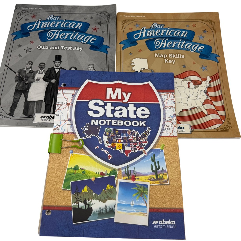Abeka History Series My State Notebook Map Skills Quiz Test Key Bundle 31591502